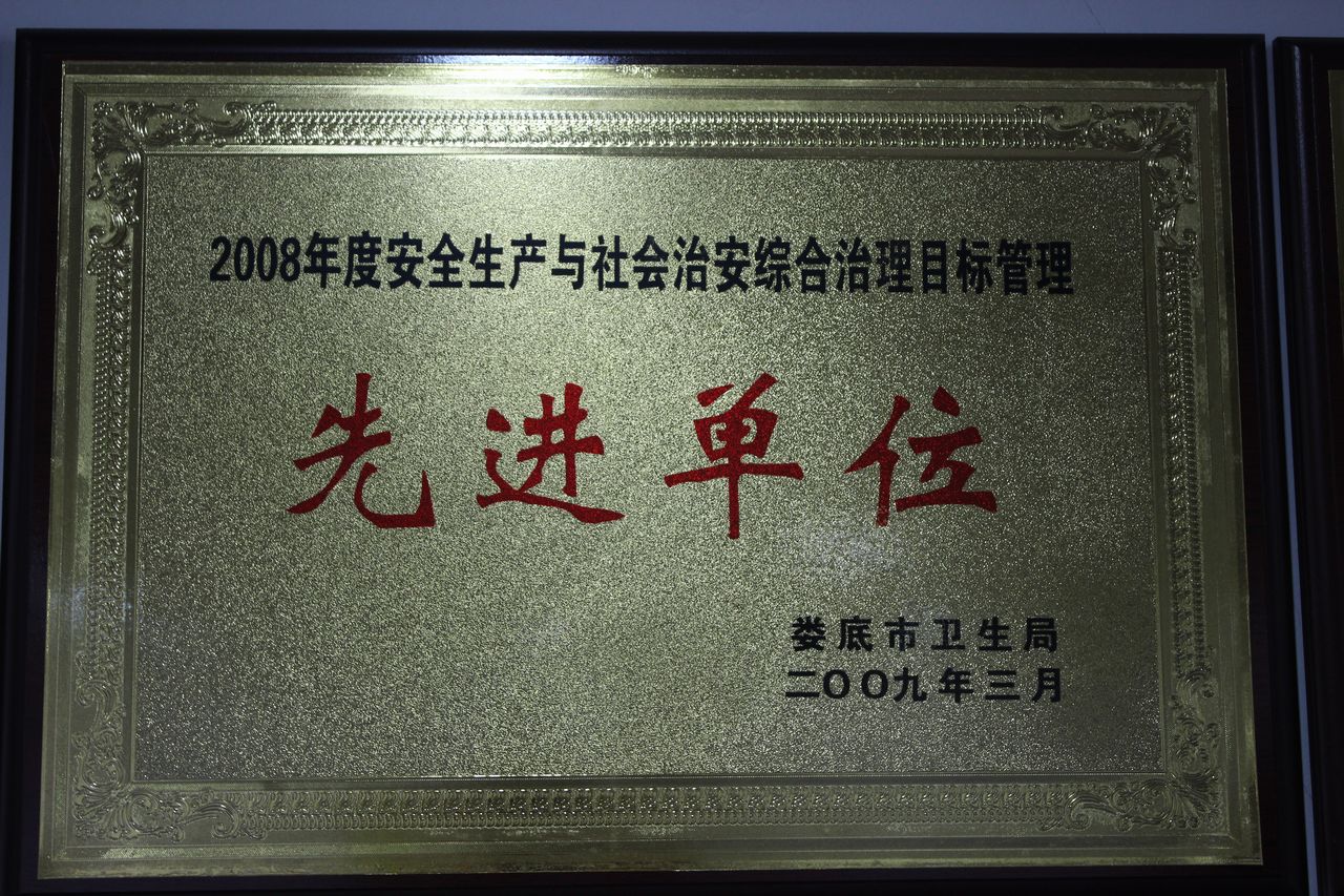 2008先进单位奖